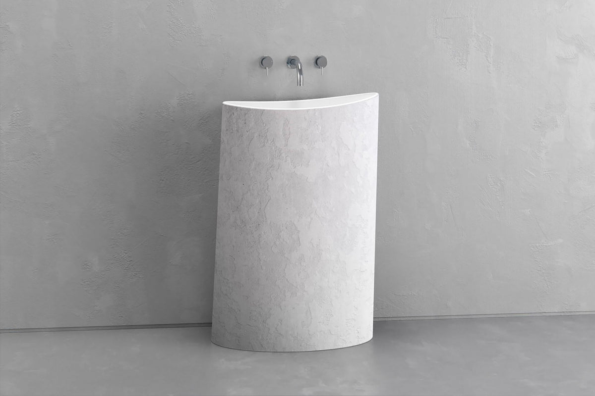 Oval Freestanding Concrete Pedestal Sink – Bespoke Collection – view 21