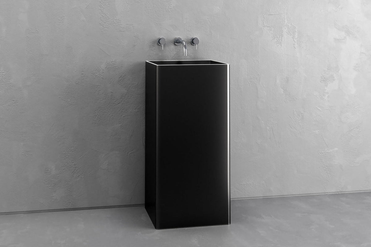 Square Concrete Pedestal Sink for Powder Rooms – Bespoke Collection – view 2