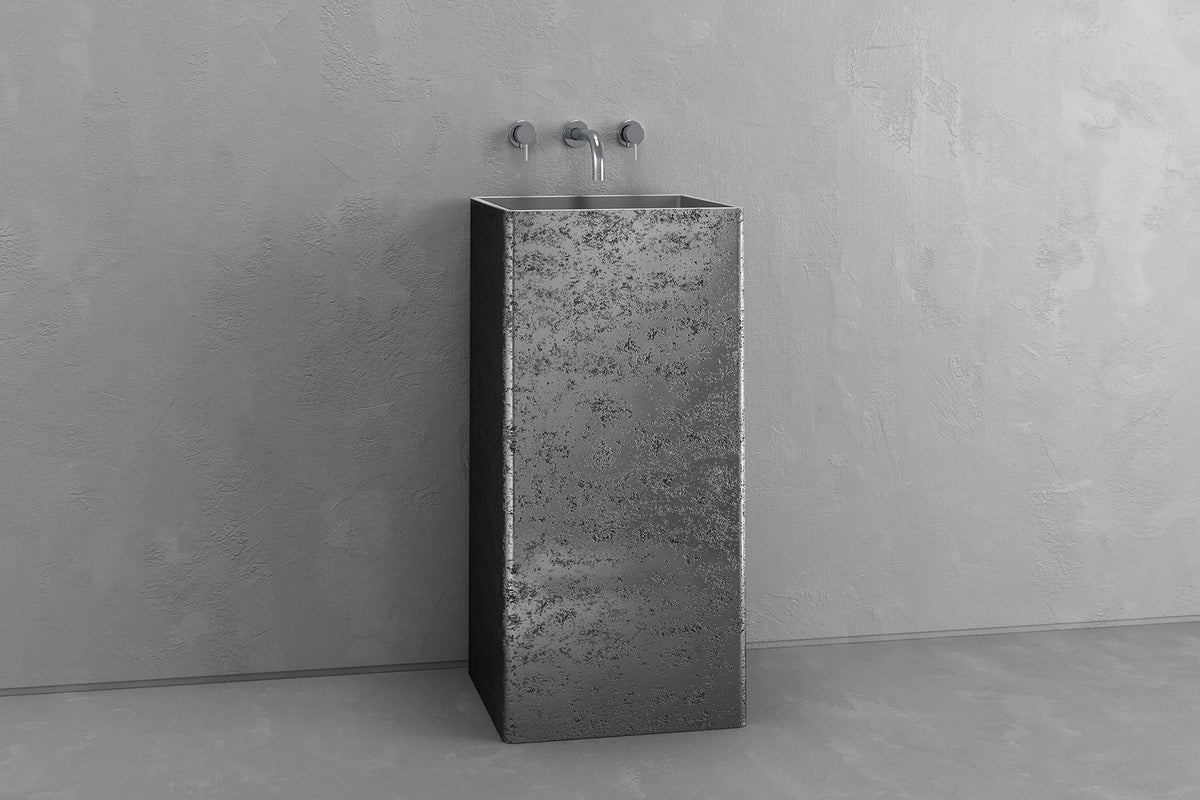 Square Concrete Pedestal Sink for Powder Rooms – Bespoke Collection – view 6