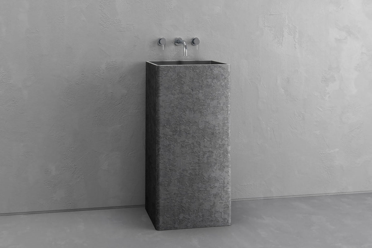 Square Concrete Pedestal Sink for Powder Rooms – Bespoke Collection – view 9