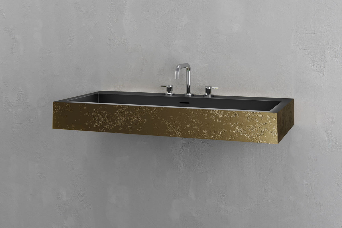 Wall-Mounted Rectangular Concrete Sink, 39.4 Inch Floating Basin – view 4