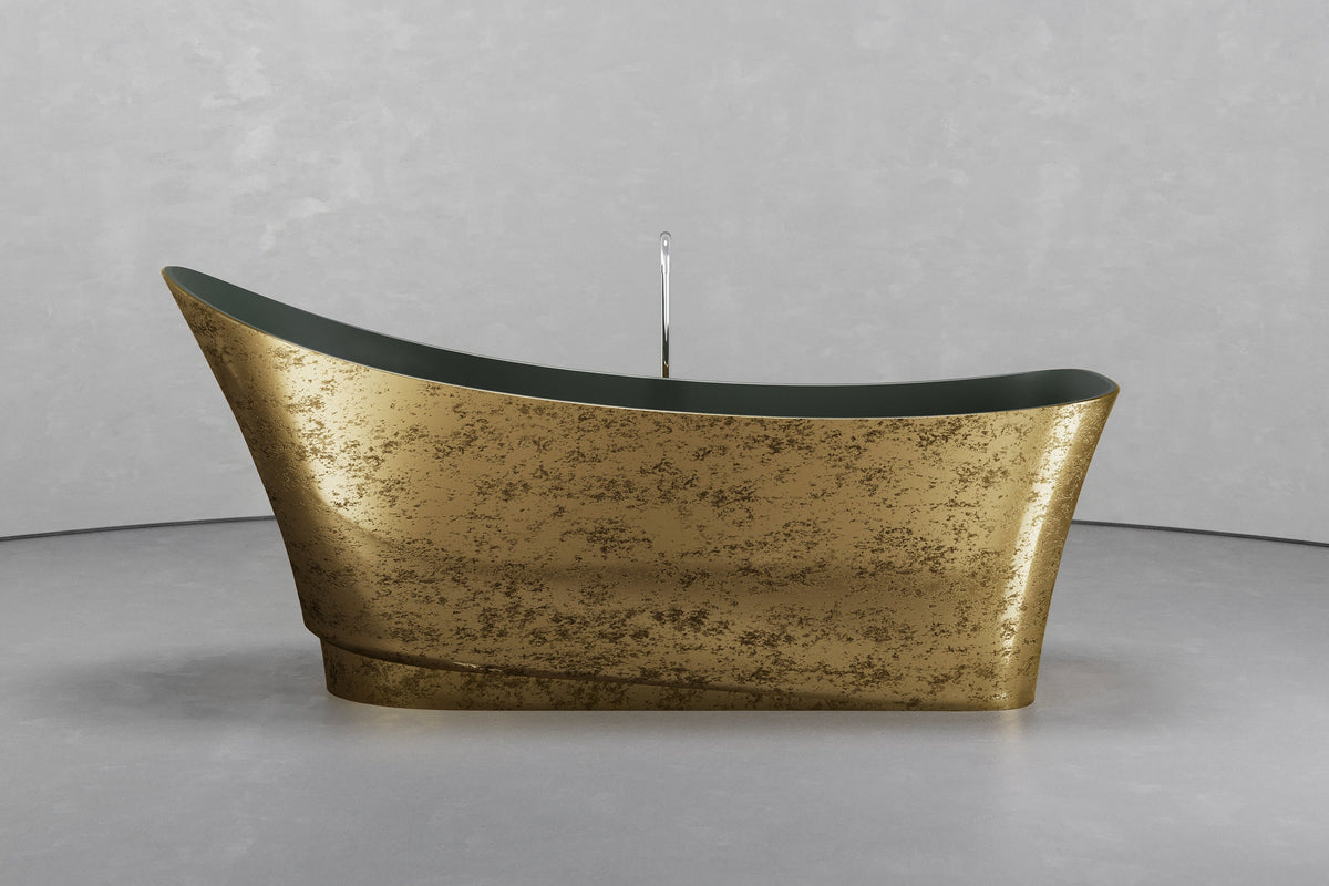 Boat-Shaped Freestanding Concrete Bathtub with Upright Recline – view 5