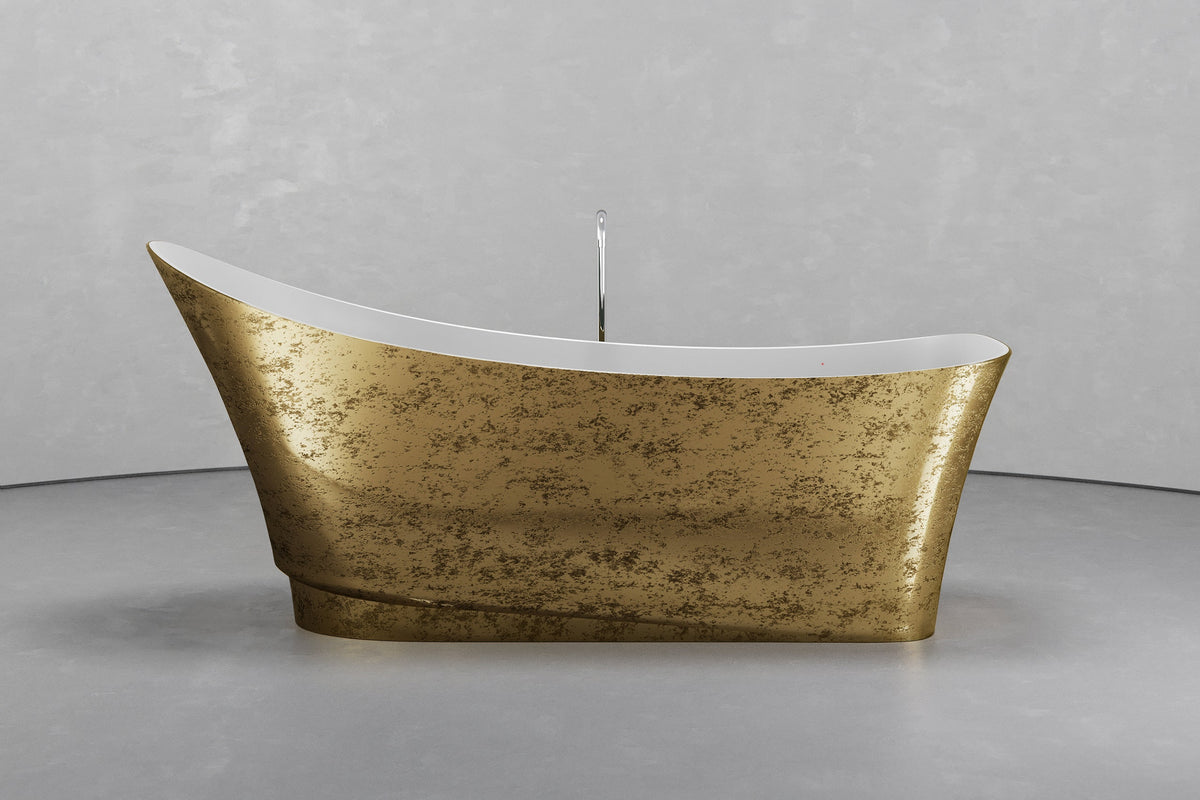 Boat-Shaped Freestanding Concrete Bathtub with Upright Recline – view 6