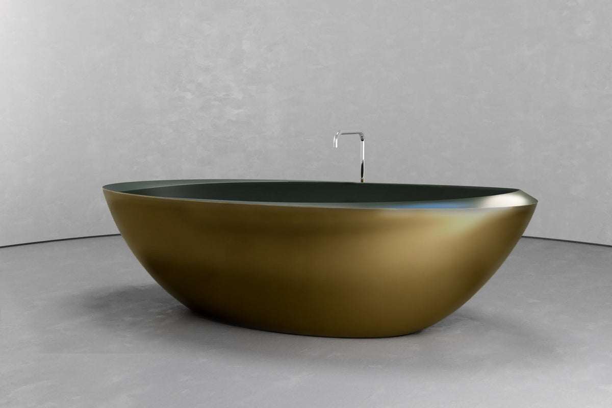 Extra-Large Oval Freestanding Concrete Bathtub – Bespoke Collection – view 2