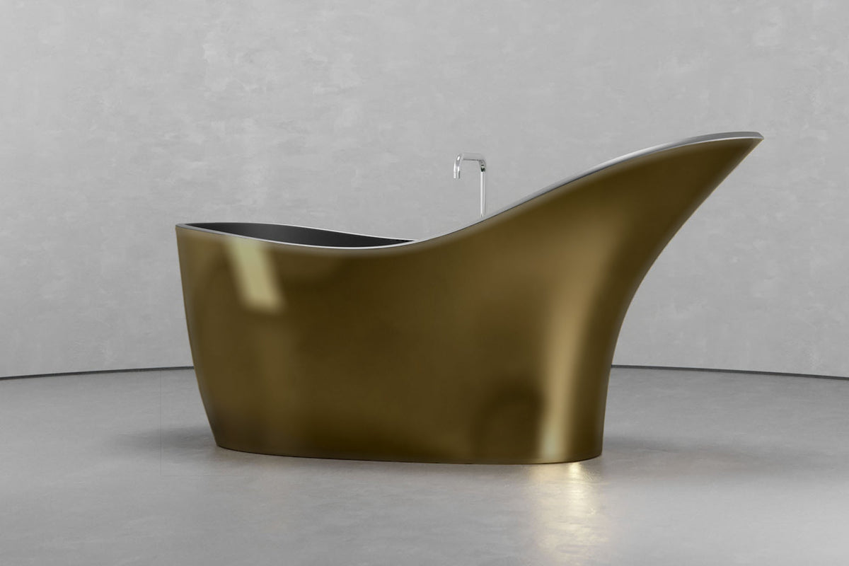 High-Back Slipper Freestanding Concrete Bathtub – Bespoke Collection – view 16