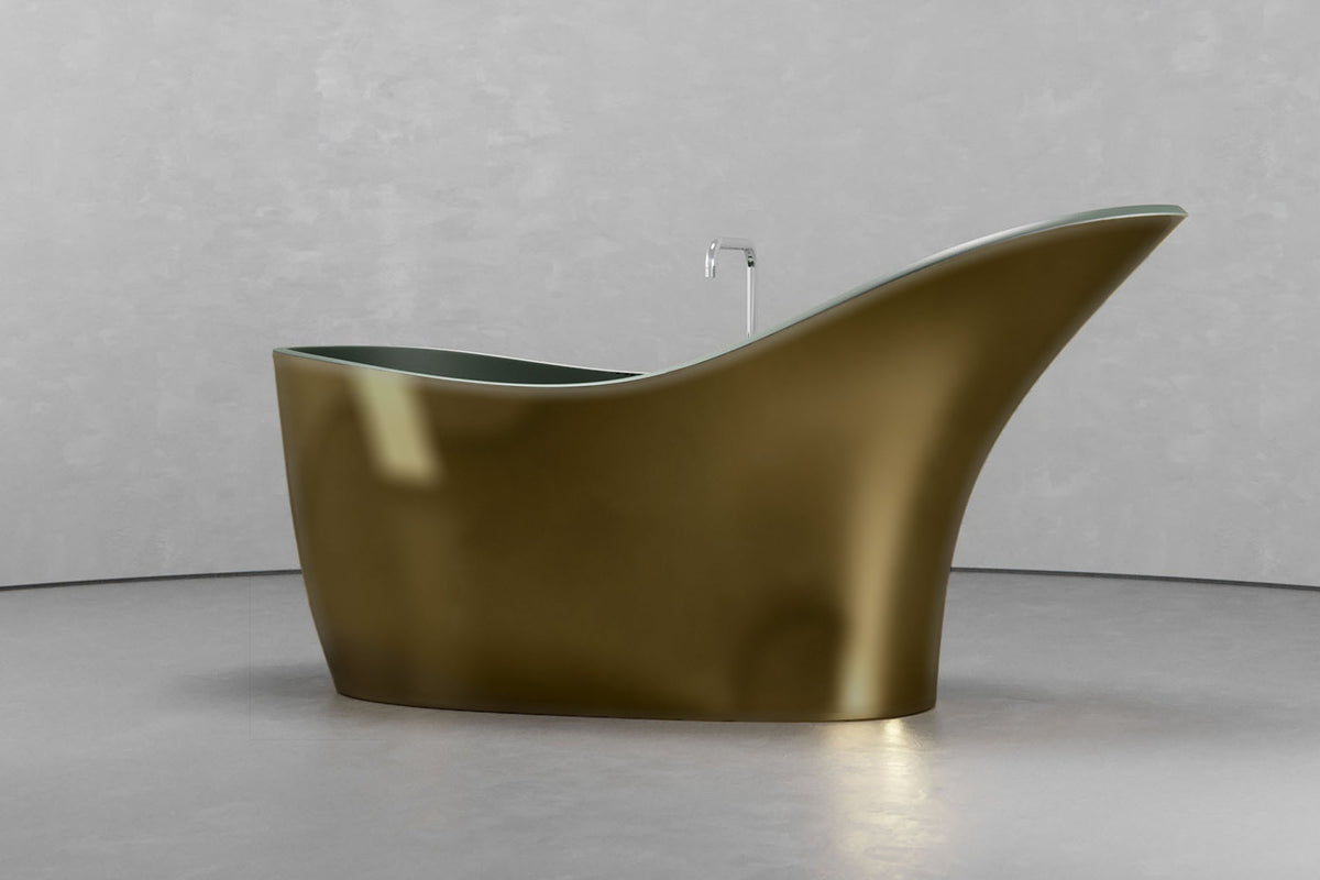 High-Back Slipper Freestanding Concrete Bathtub – Bespoke Collection – view 17
