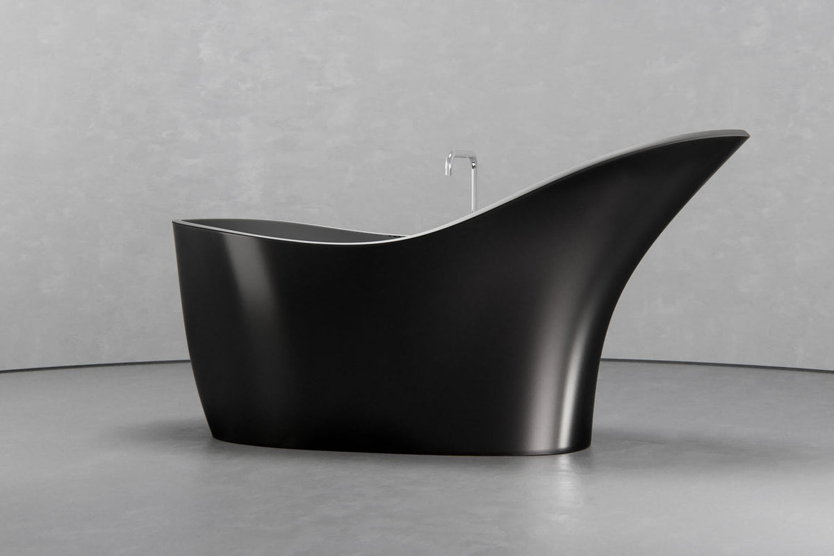 High-Back Slipper Freestanding Concrete Bathtub – Bespoke Collection – view 2