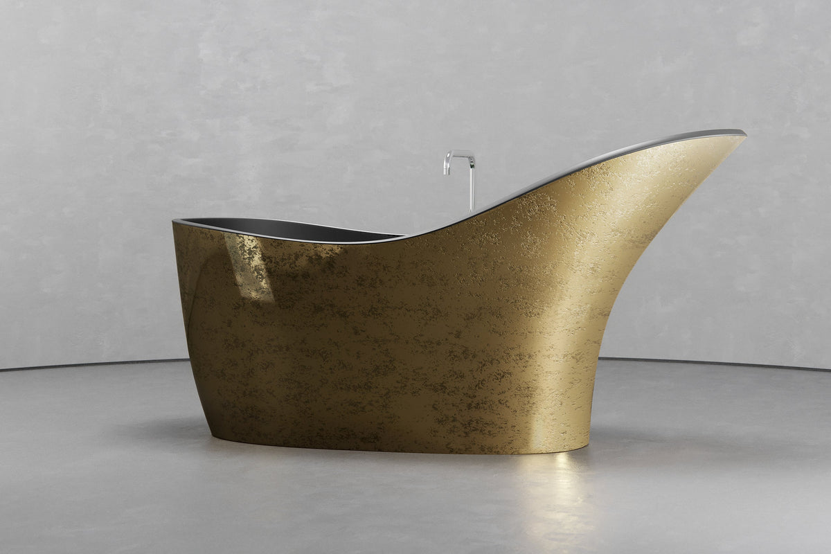 High-Back Slipper Freestanding Concrete Bathtub – Bespoke Collection – view 3