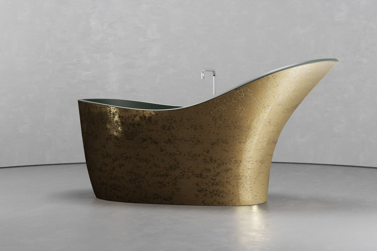 High-Back Slipper Freestanding Concrete Bathtub – Bespoke Collection – view 4
