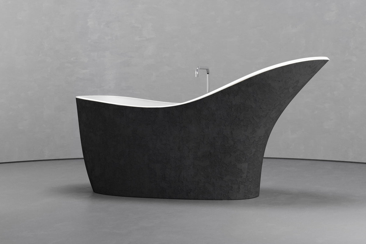 High-Back Slipper Freestanding Concrete Bathtub – Bespoke Collection – view 19