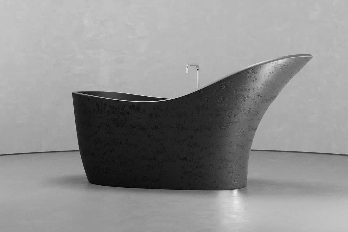 High-Back Slipper Freestanding Concrete Bathtub – Bespoke Collection – view 6