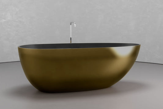 Ovoid Soaking Bathtub with Modern Finishes