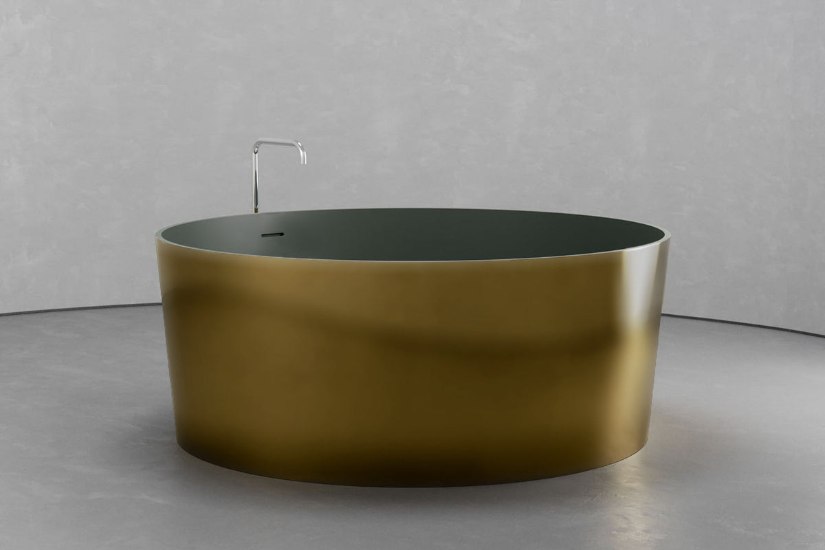 Round Japanese Soaking Tub in Freestanding Concrete, 161.9 Gallon – view 2
