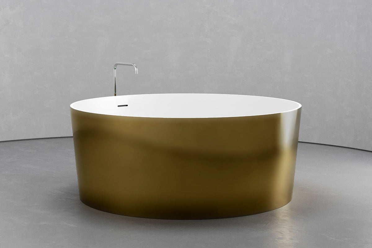 Round Japanese Soaking Tub in Freestanding Concrete, 161.9 Gallon – view 3