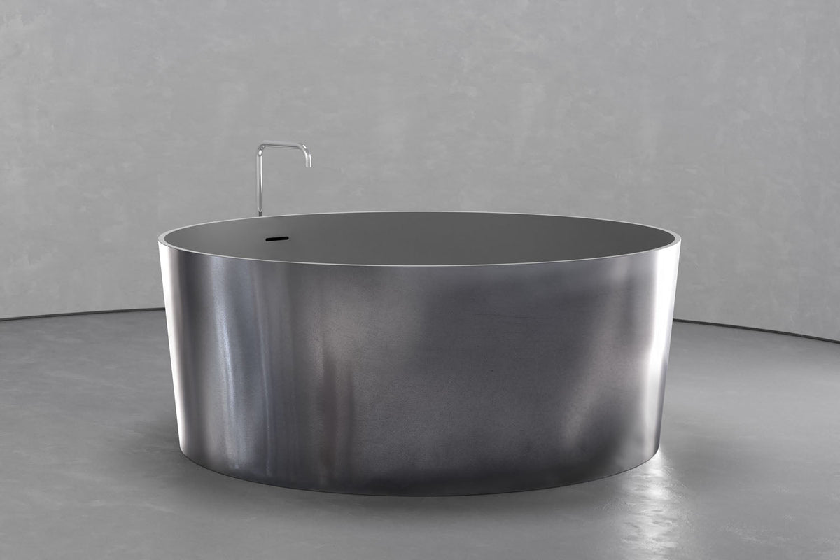 Round Japanese Soaking Tub in Freestanding Concrete, 161.9 Gallon – view 4