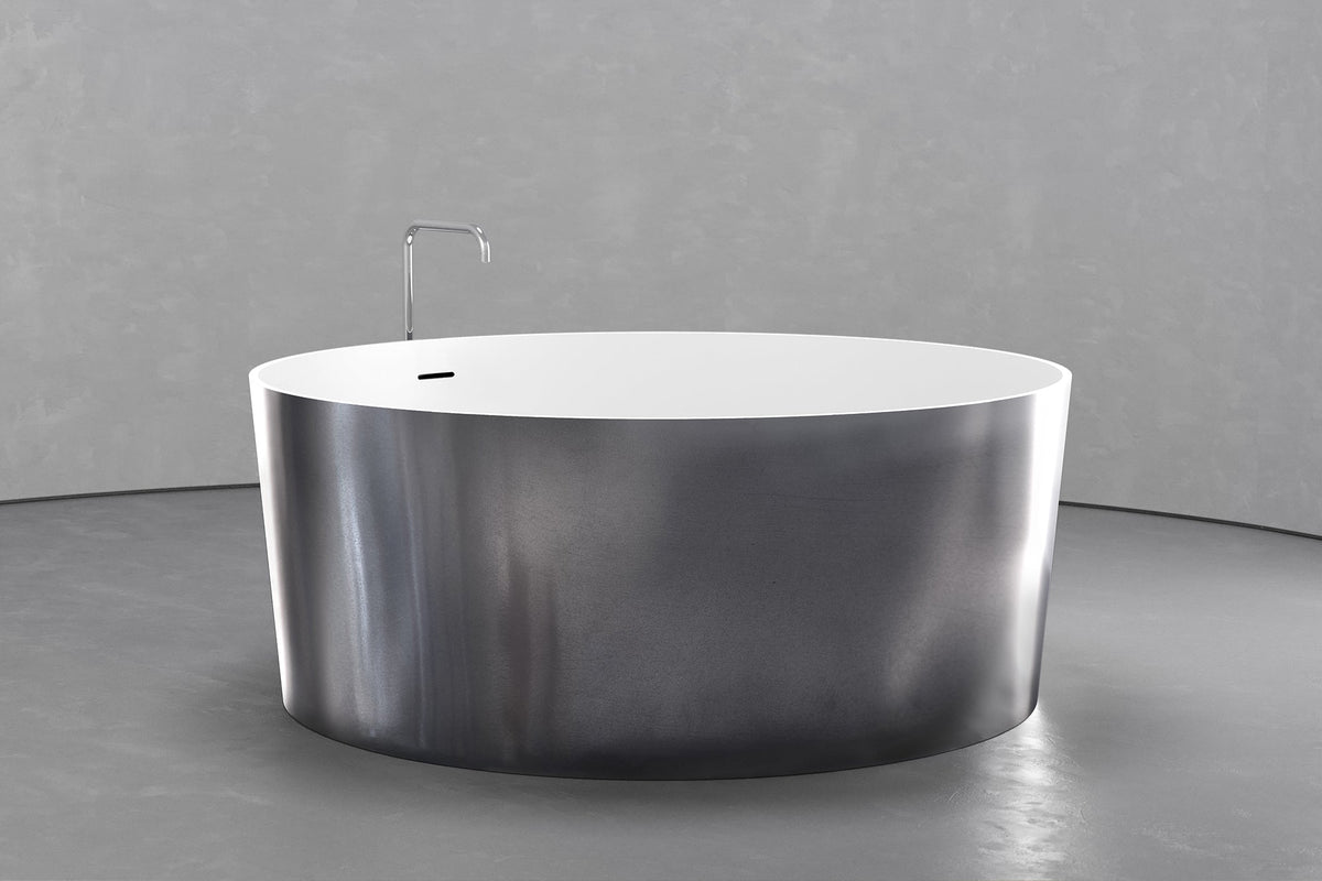 Round Japanese Soaking Tub in Freestanding Concrete, 161.9 Gallon – view 5