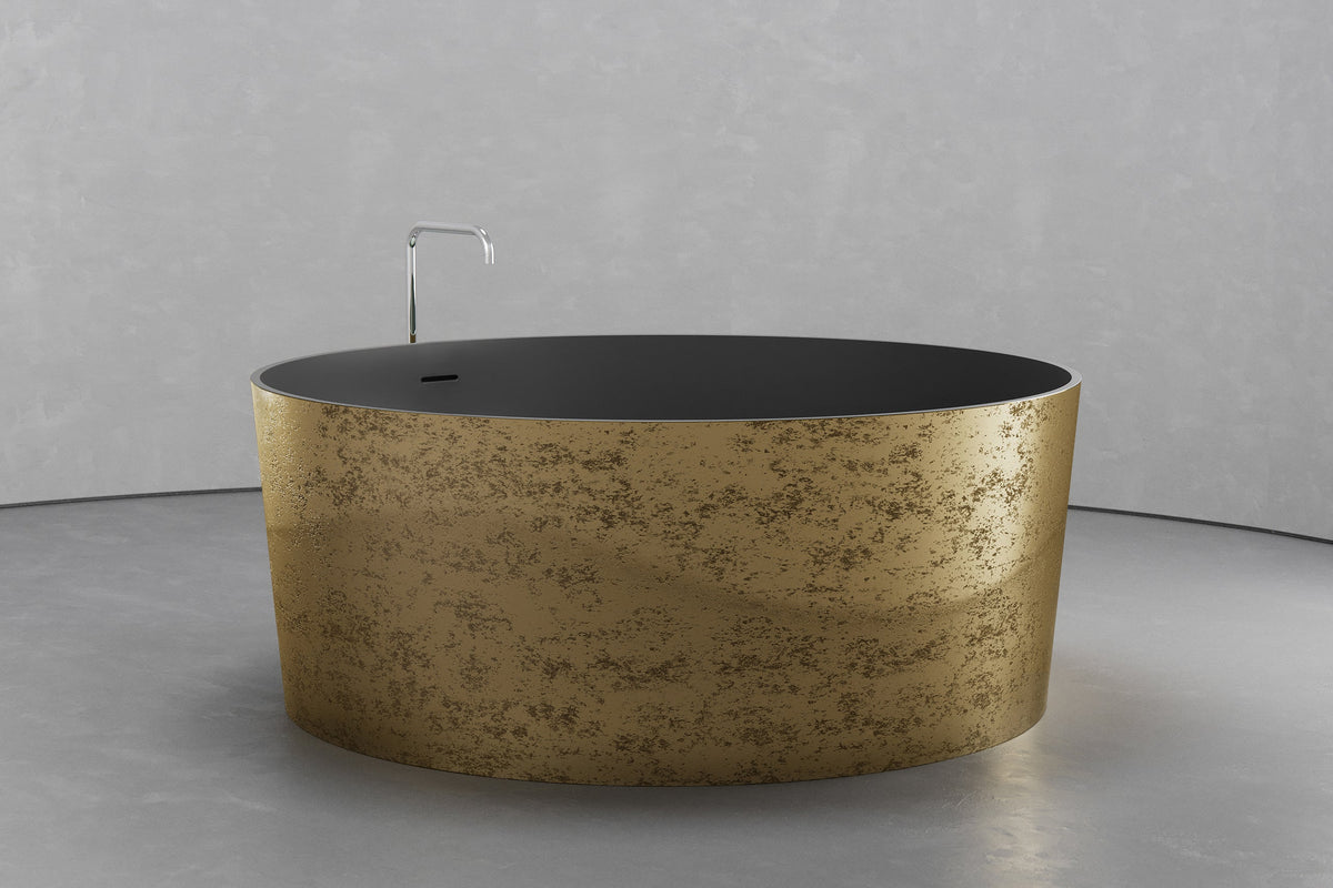 Round Japanese Soaking Tub in Freestanding Concrete, 161.9 Gallon – view 10
