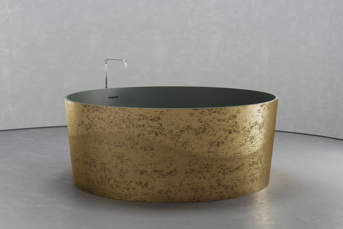Round Japanese Soaking Tub in Freestanding Concrete, 161.9 Gallon – view 11