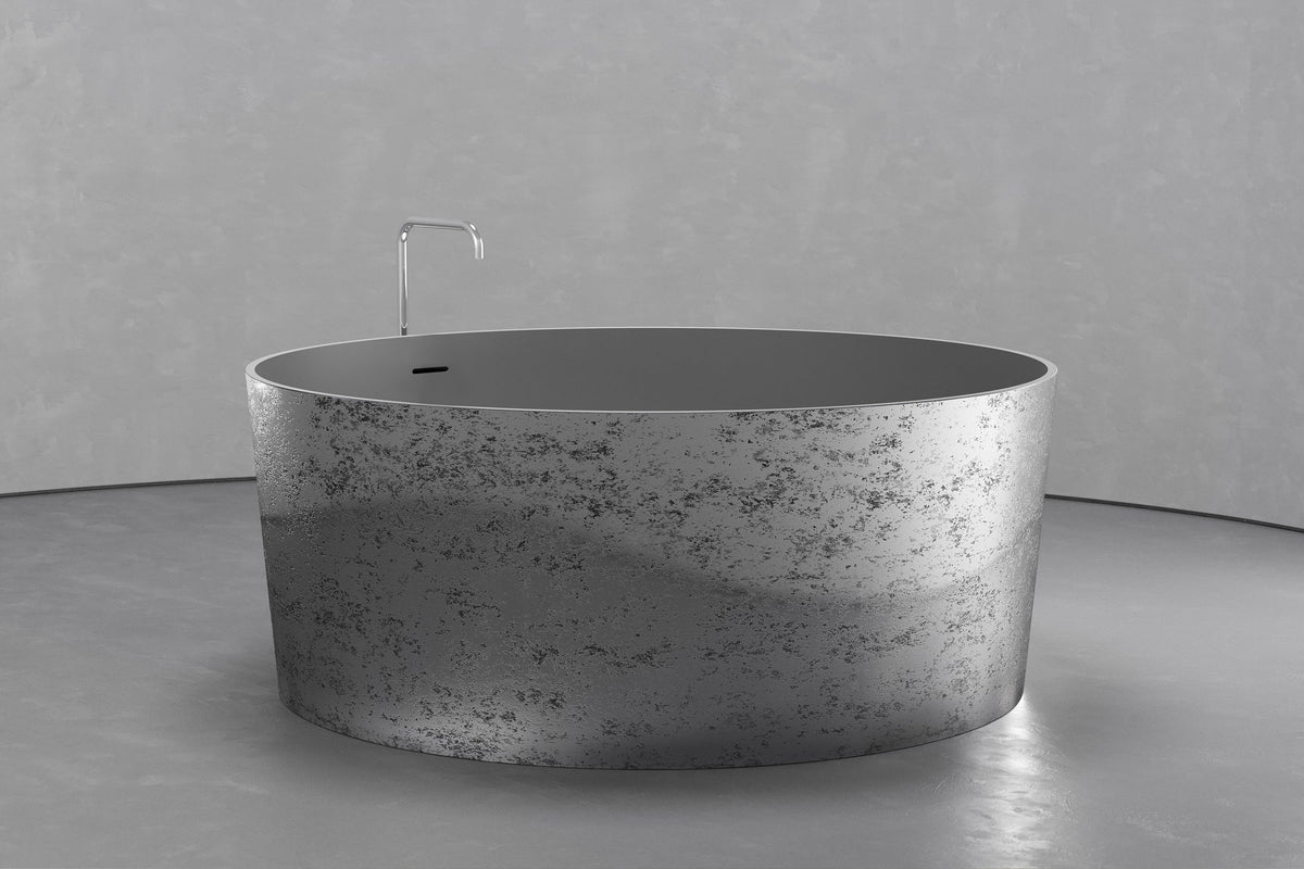 Round Japanese Soaking Tub in Freestanding Concrete, 161.9 Gallon – view 13