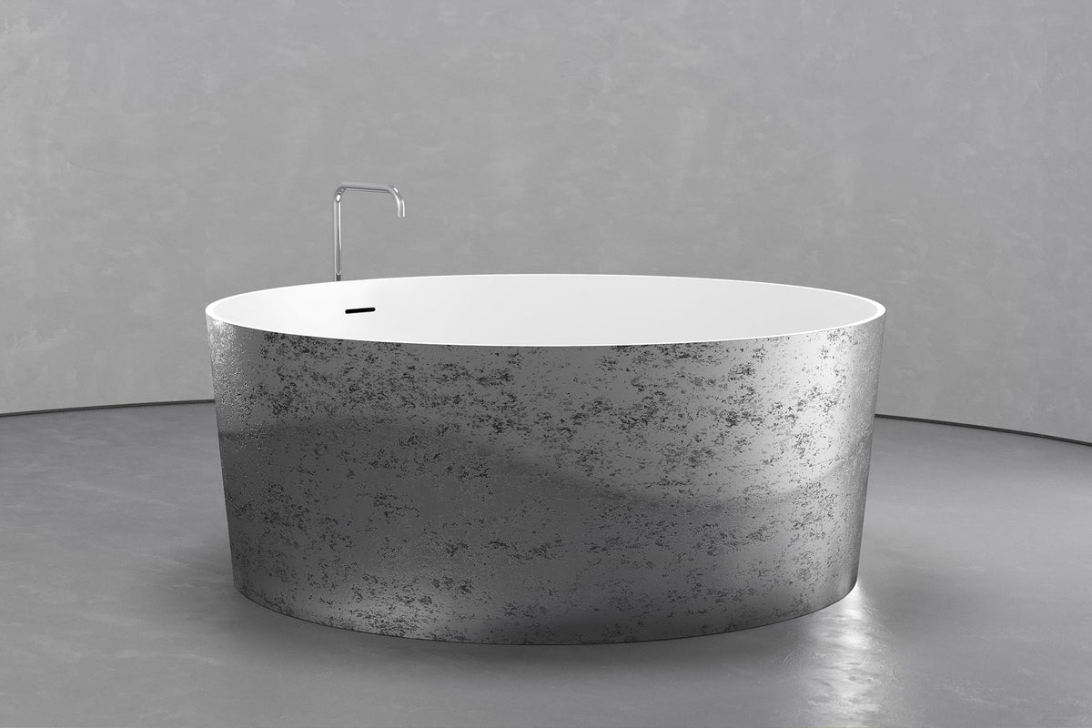 Round Japanese Soaking Tub in Freestanding Concrete, 161.9 Gallon – view 14