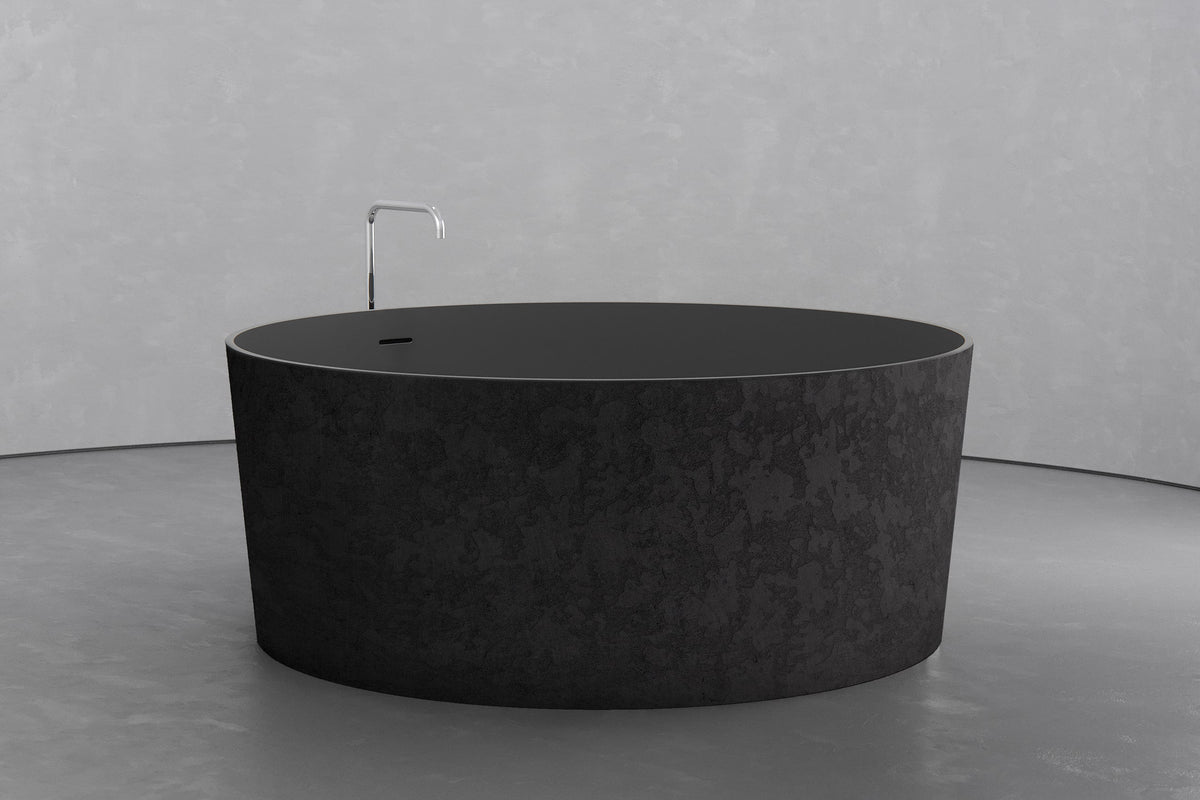Round Japanese Soaking Tub in Freestanding Concrete, 161.9 Gallon – view 15