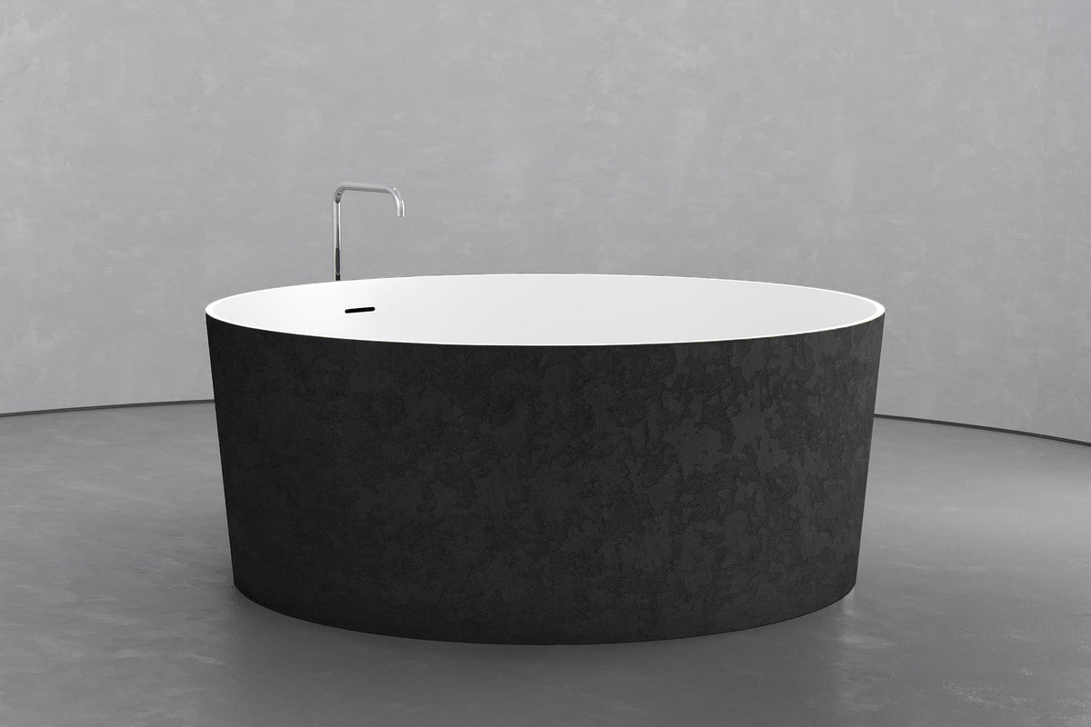 Round Japanese Soaking Tub in Freestanding Concrete, 161.9 Gallon – view 16