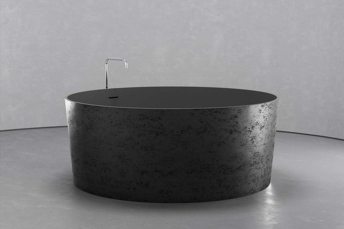Round Japanese Soaking Tub in Freestanding Concrete, 161.9 Gallon – view 17
