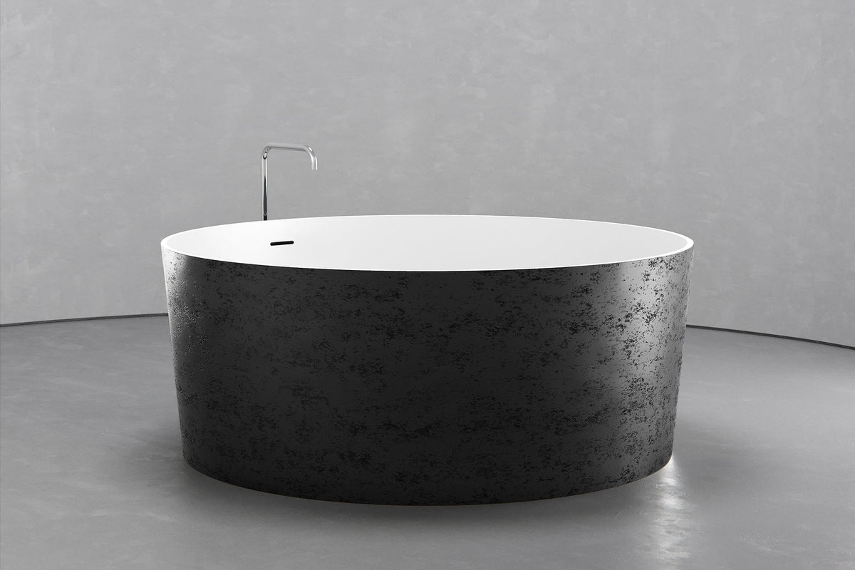 Round Japanese Soaking Tub in Freestanding Concrete, 161.9 Gallon – view 18