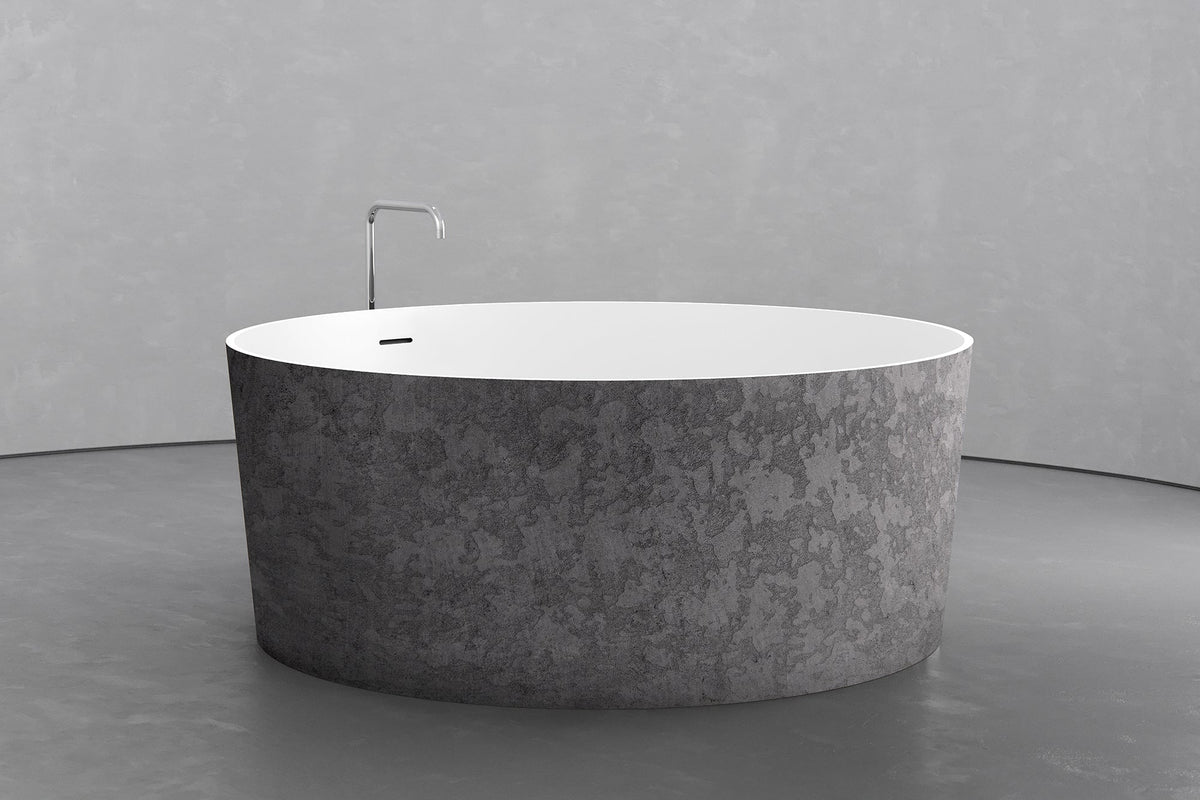 Round Japanese Soaking Tub in Freestanding Concrete, 161.9 Gallon – view 20