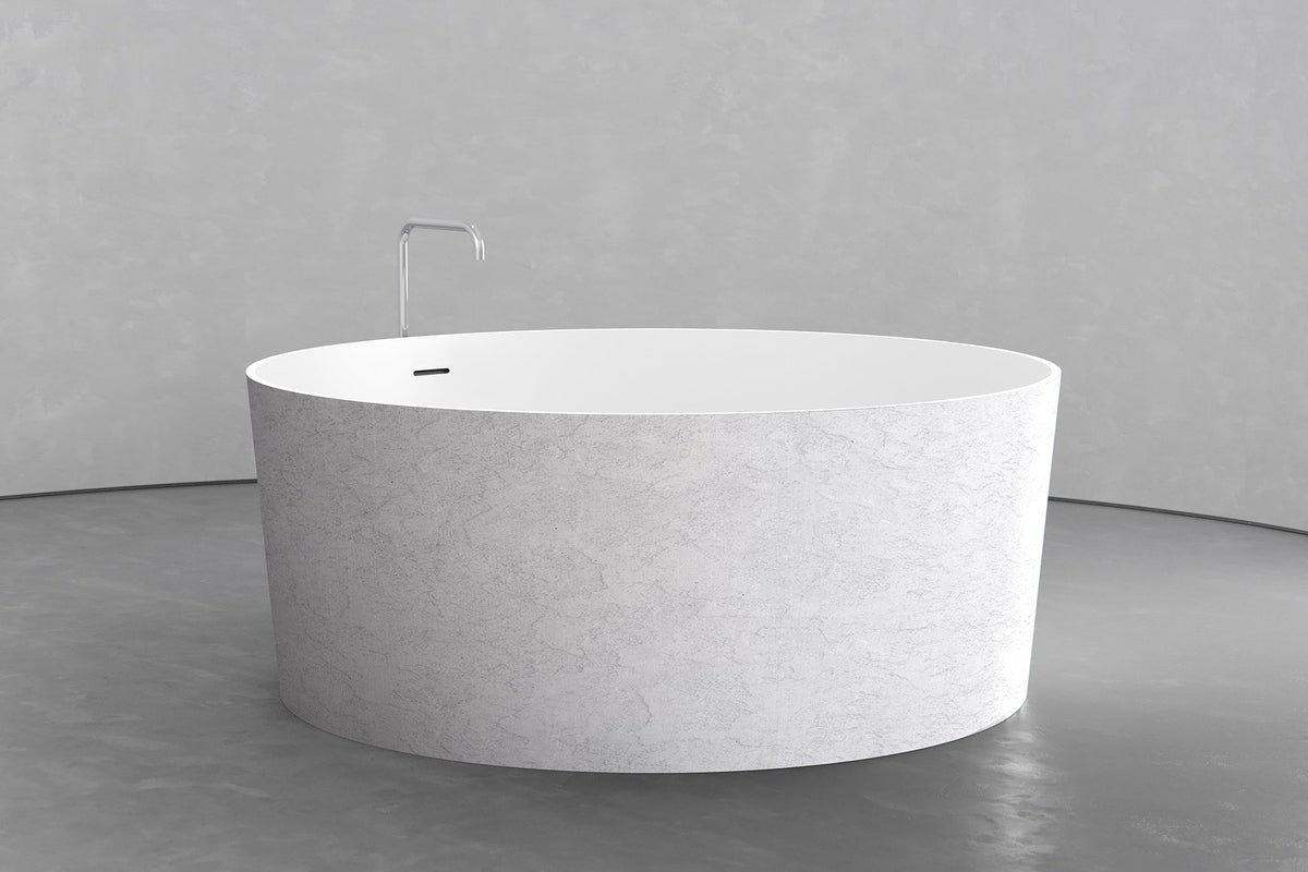 Round Japanese Soaking Tub in Freestanding Concrete, 161.9 Gallon – view 21