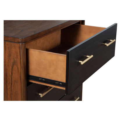 Belham 3-Drawer Small Chest with Rattan Fronts and Gold Handles – view 4