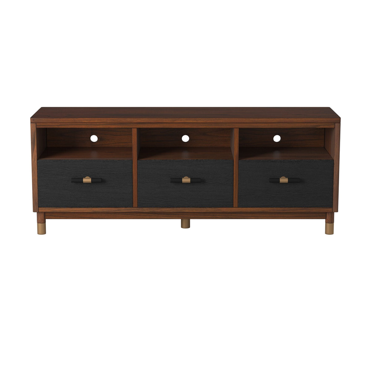 Belham Two-Tone TV Console, Dark Walnut and Black – view 4