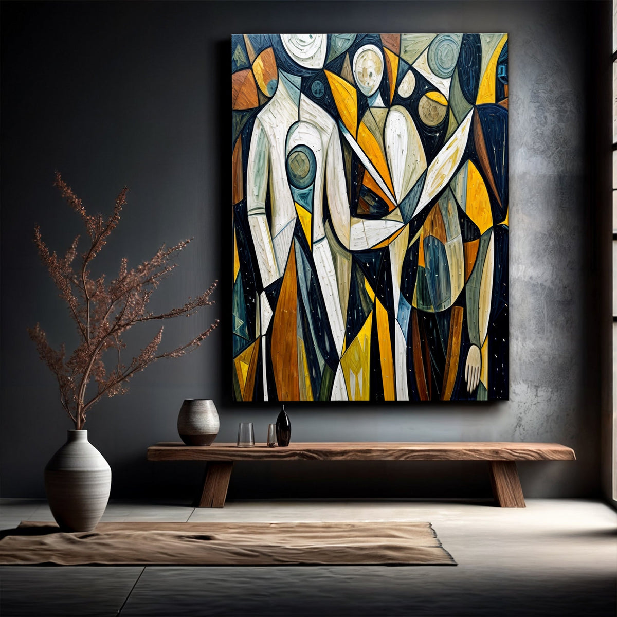 Abstract Human Connection Canvas Wall Art, Gallery Wrapped – view 2