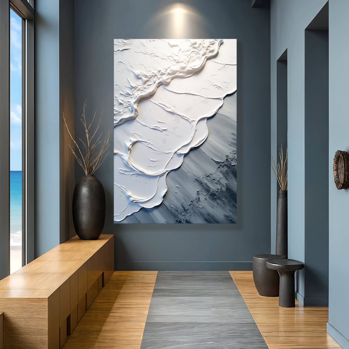 Abstract Minimalist Wave Canvas Wall Art II, Gallery Wrapped – view 3