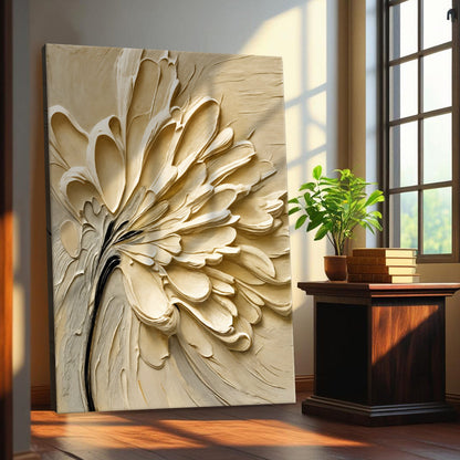 Flower Splatter abstract floral canvas wall art in a bright, creative living room