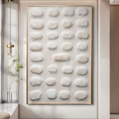 Abstract minimalist canvas wall art II hanging in a light Scandinavian-style entryway