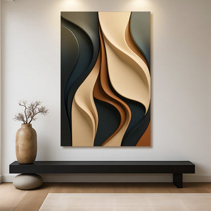 Modern Abstract Minimalist Canvas Wall Art, Vertical Gallery Wrapped – view 5