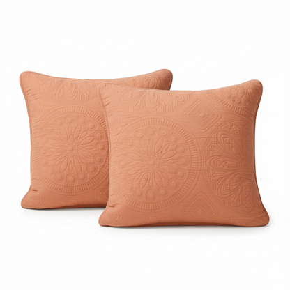 Stonewashed Cotton Medallion Euro Sham & Cushion Cover, Rustic Orange