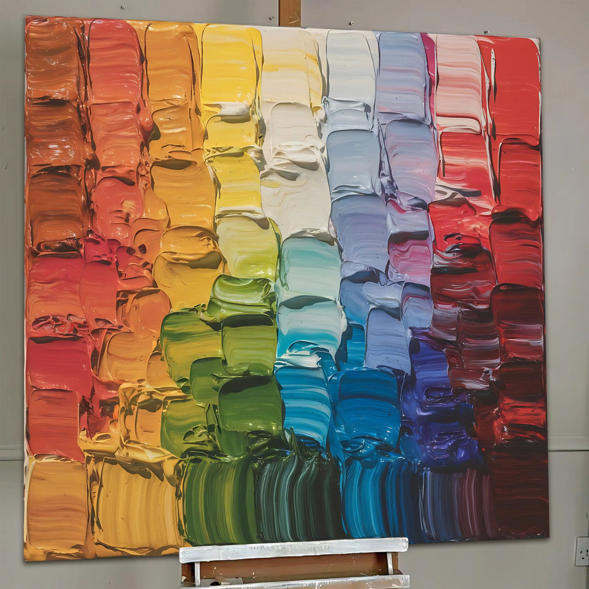 Chroma Flow Abstract Square Canvas Wall Art, Gallery Wrapped – view 5