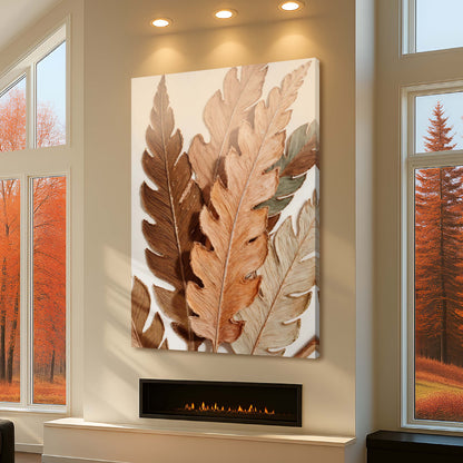Abstract Autumn Leaves Canvas Wall Art, Premium Gallery Wrapped – view 2
