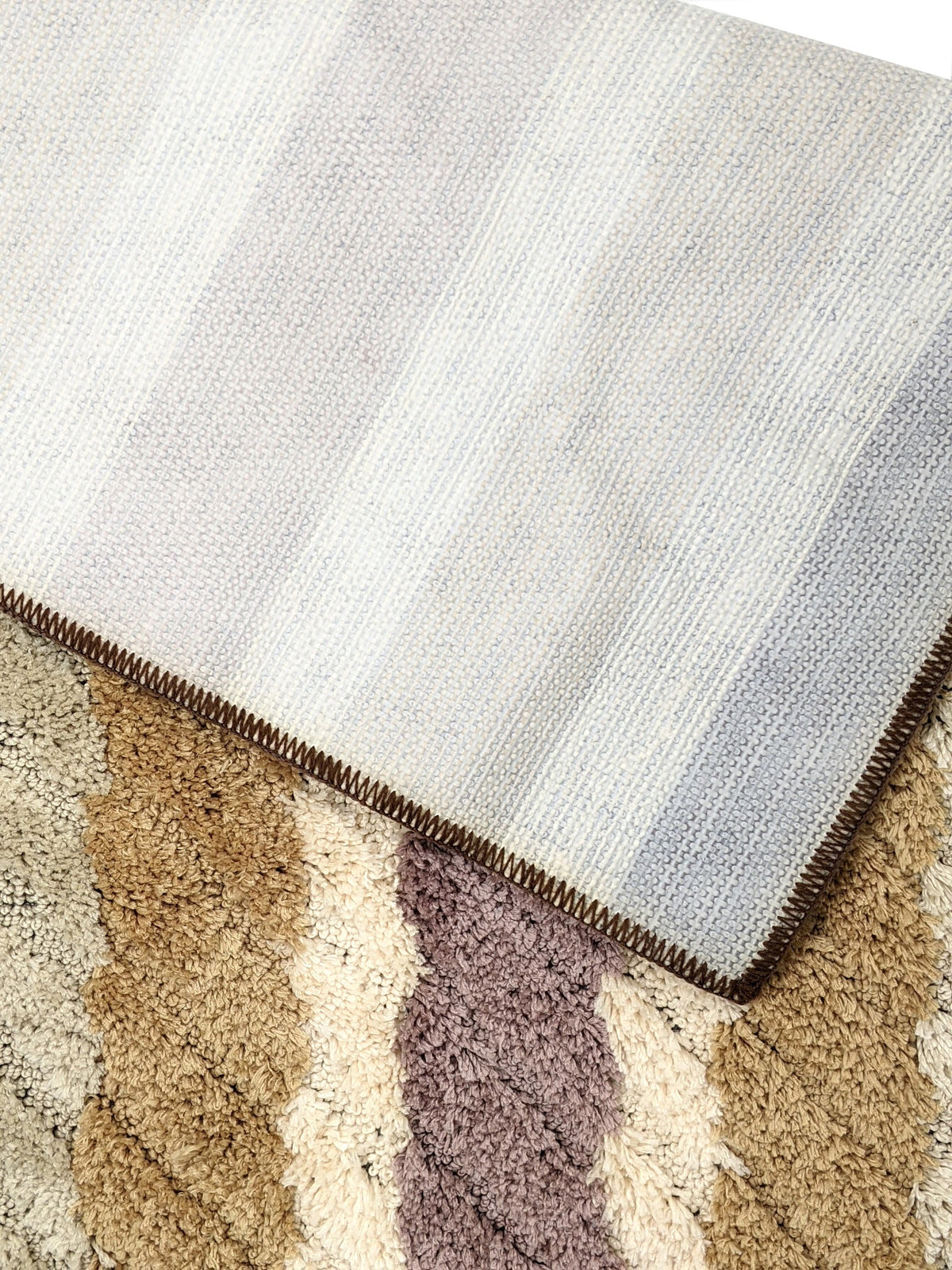 Beige Striped Polyester Microfiber Bathroom Rug, 20 x 32 Inch – view 5
