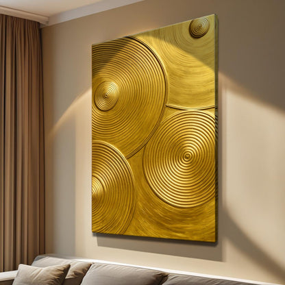 Gold Symphony Abstract Canvas Wall Art, Gallery Wrapped – view 3