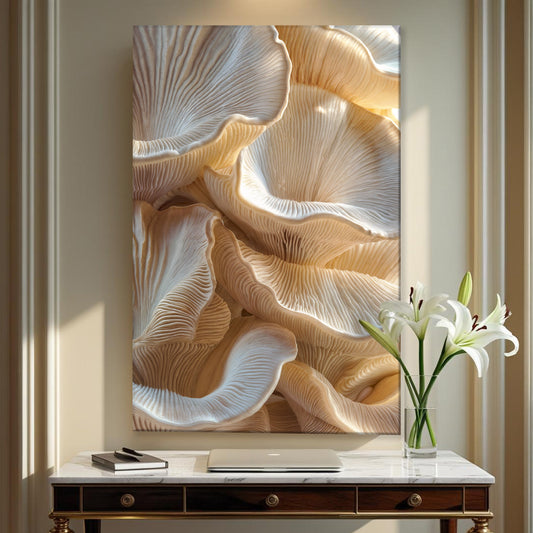 Nature in Motion abstract canvas wall art in a sunroom with houseplants