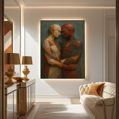 Embrace of Geometry Abstract Canvas Wall Art III, Gallery Wrapped – view 3