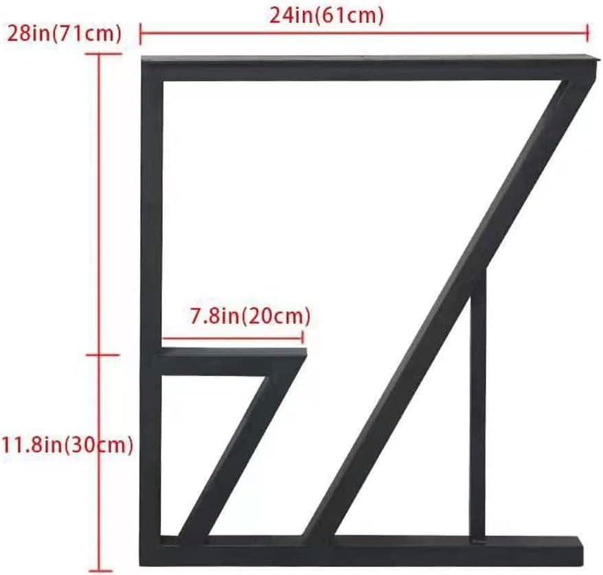 28-Inch Black Iron Industrial Table Legs, 800 lb Capacity – view 4
