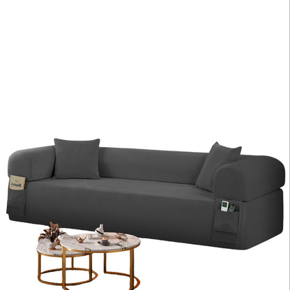 82.5 Inch Gray Fabric Spring Sofa with Storage Pockets and Pillows – view 2