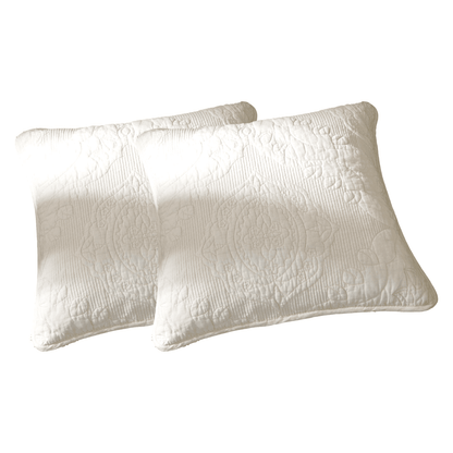 Powder Snow Ivory Paisley Damask Matelasse Euro Sham and Cushion Covers – view 6