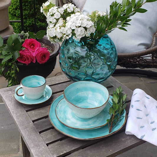 Cabana Turquoise Fine Bone China Dinnerware Set, 20 Piece – view 3