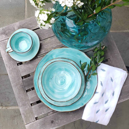 Cabana Turquoise Fine Bone China Dinnerware Set, 20 Piece – view 5