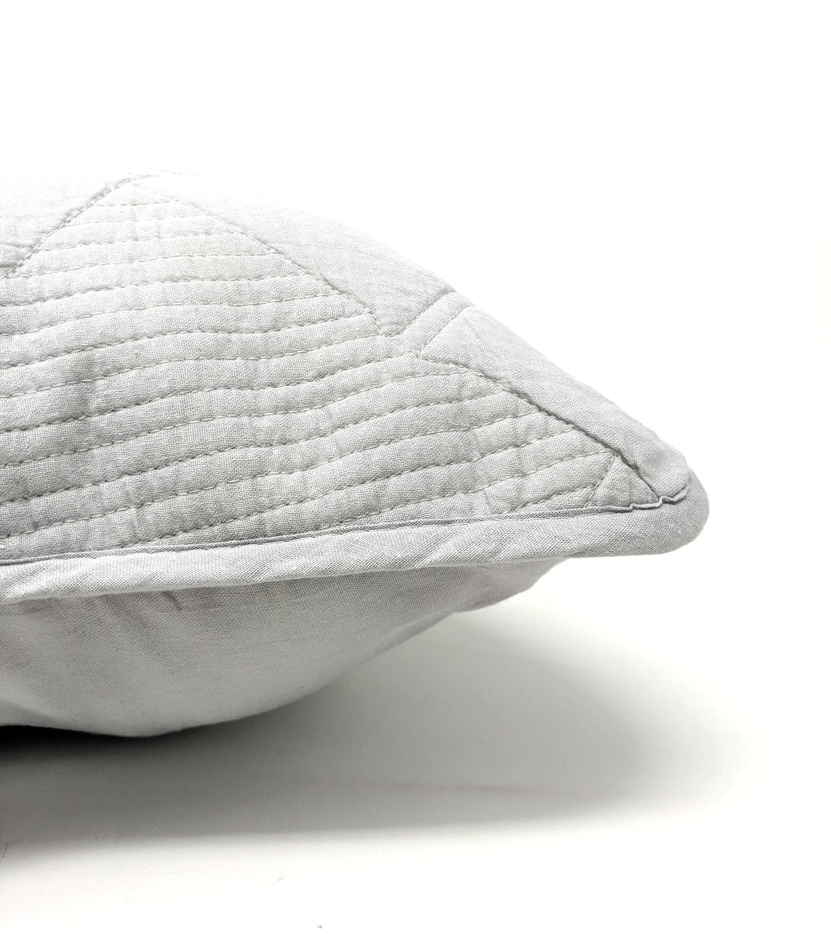 Light Grey Silver Diamond Quilted Cotton Euro Sham and Cushion Covers – view 5